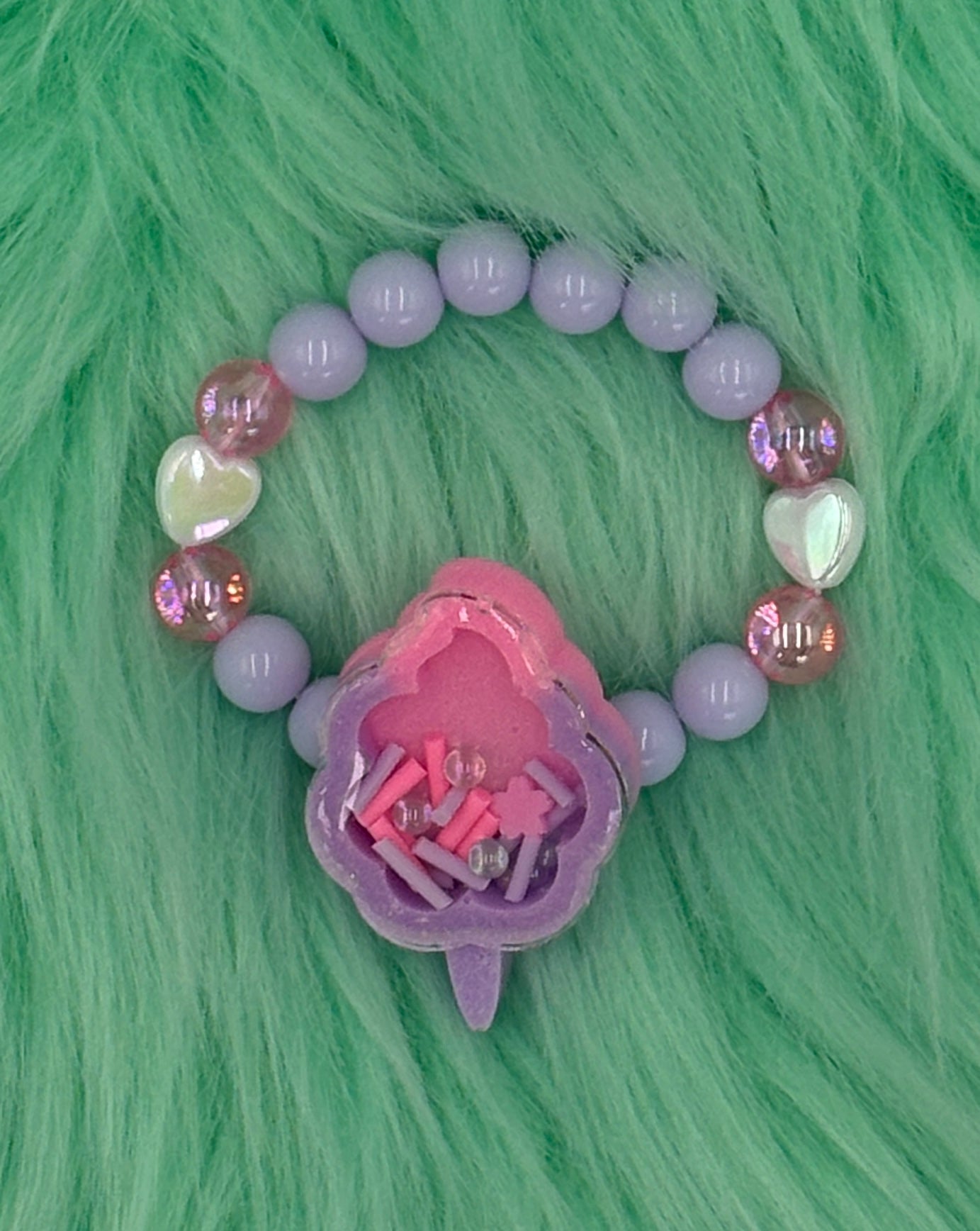 Pink & Purple Cotton Candy Glow in the Dark Shaker Bracelet