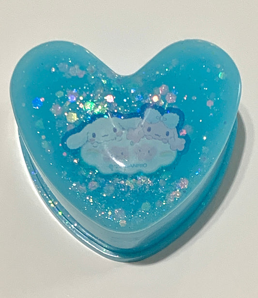 Kawaii Doggy Character Blue Heart Trinket - Glow