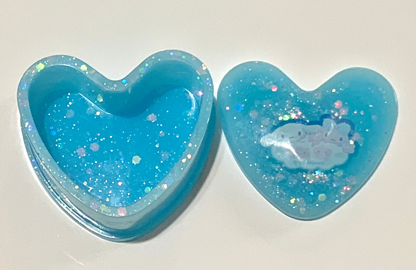 Kawaii Doggy Character Blue Heart Trinket - Glow