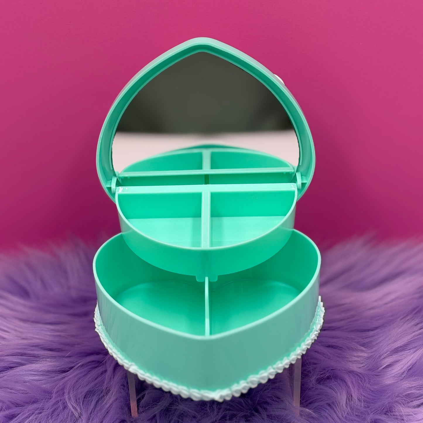 Beach Time Bunny Whipped Decoden Jewelry Box | Glow in the Dark | Kawaii Organizer
