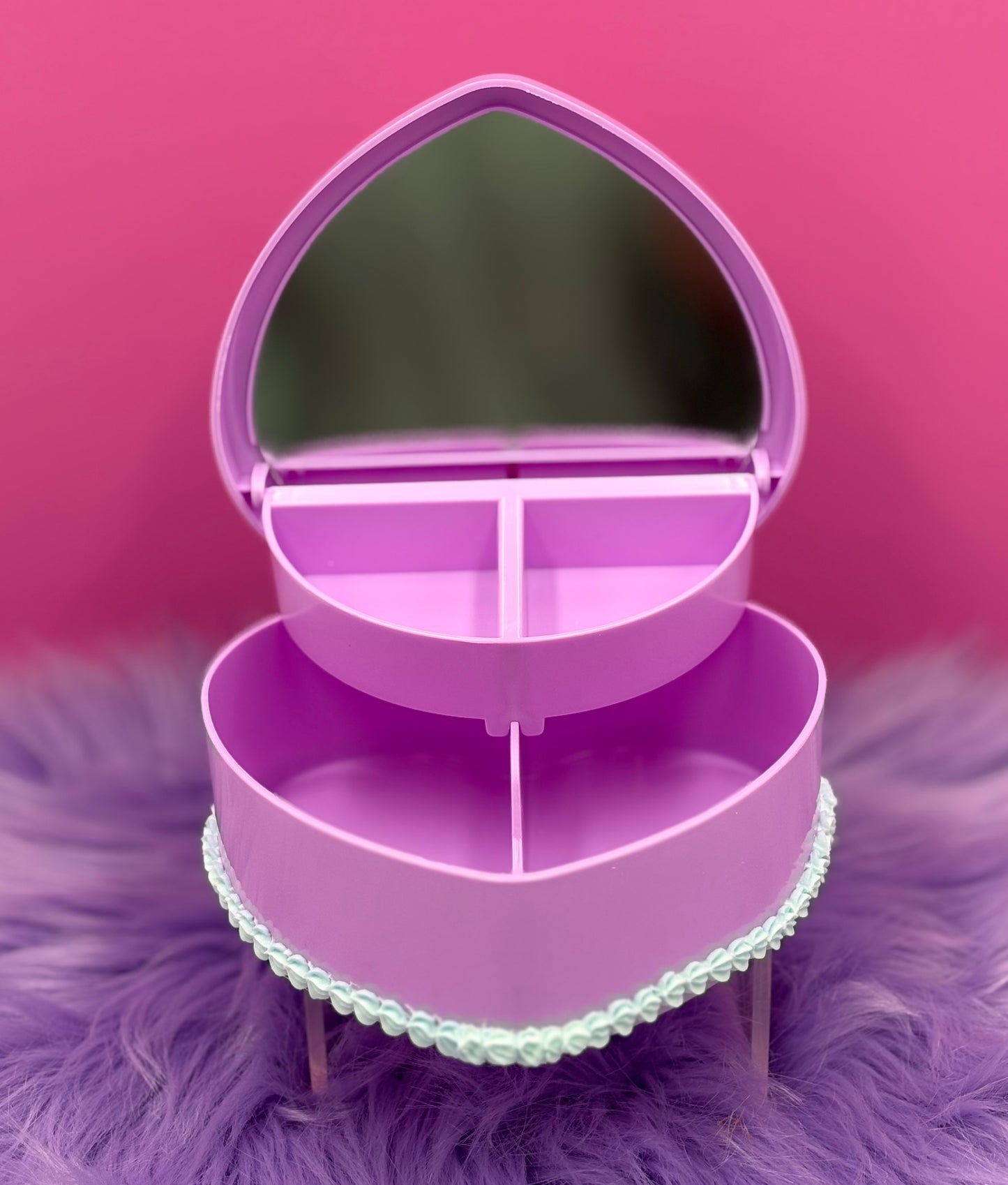 Beach Time Purple Bunny Whipped Decoden Jewelry Box | Glow in the Dark | Kawaii Organizer