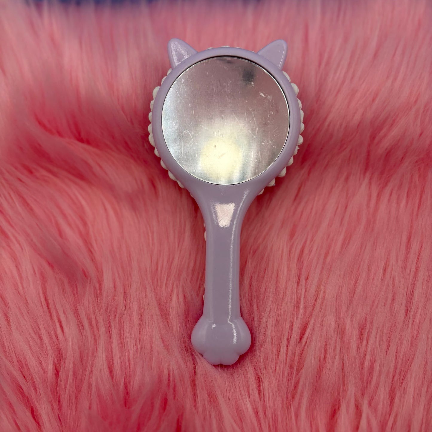 Pastel Purple Kawaii Bunny Mirror Hair Brush