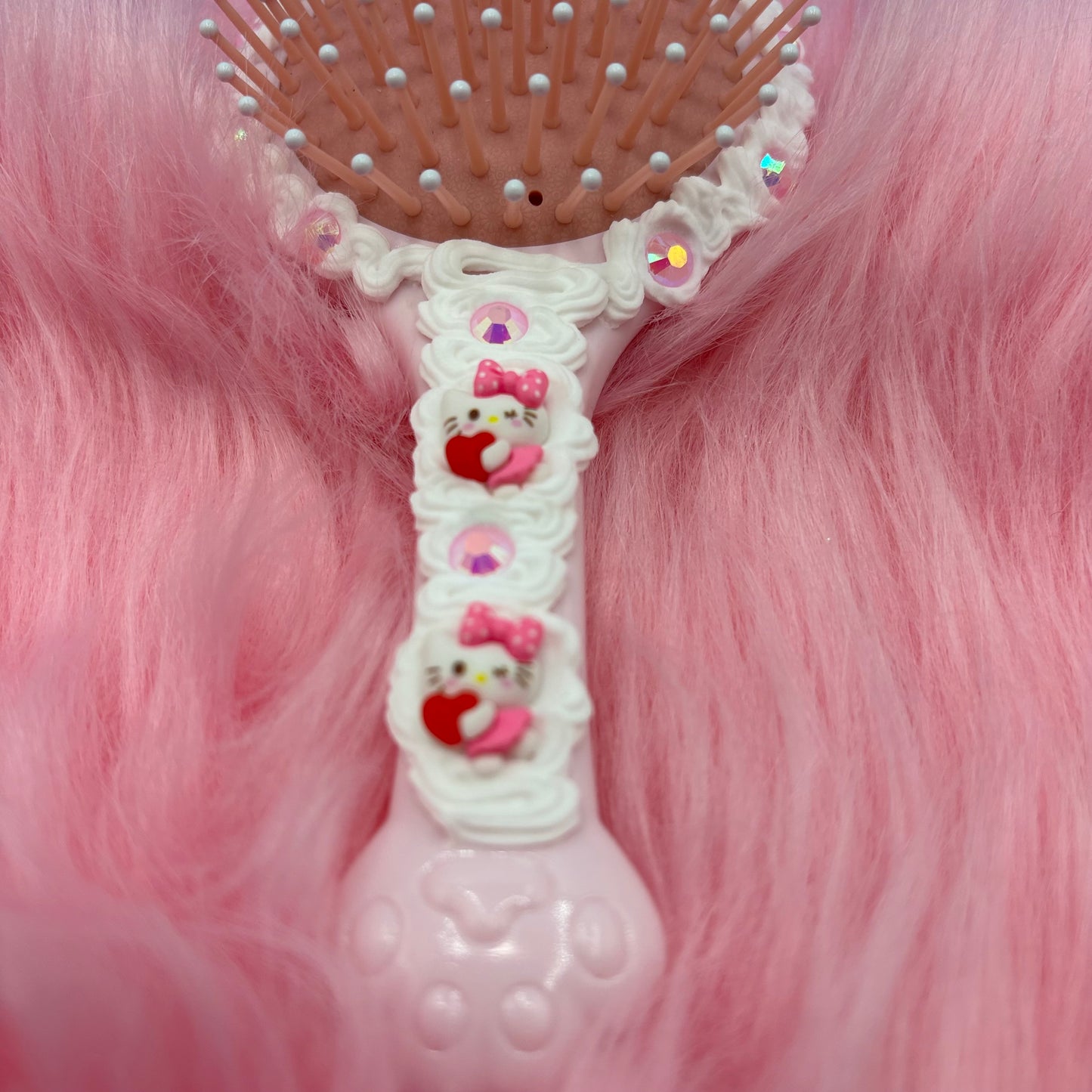 Candy Painted Kawaii Kitty Hair Brush with Mirror