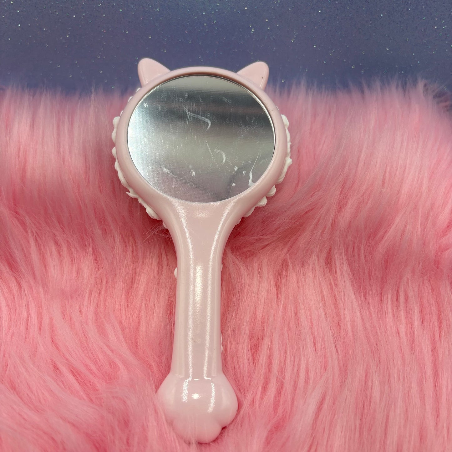 Candy Painted Kawaii Kitty Hair Brush with Mirror