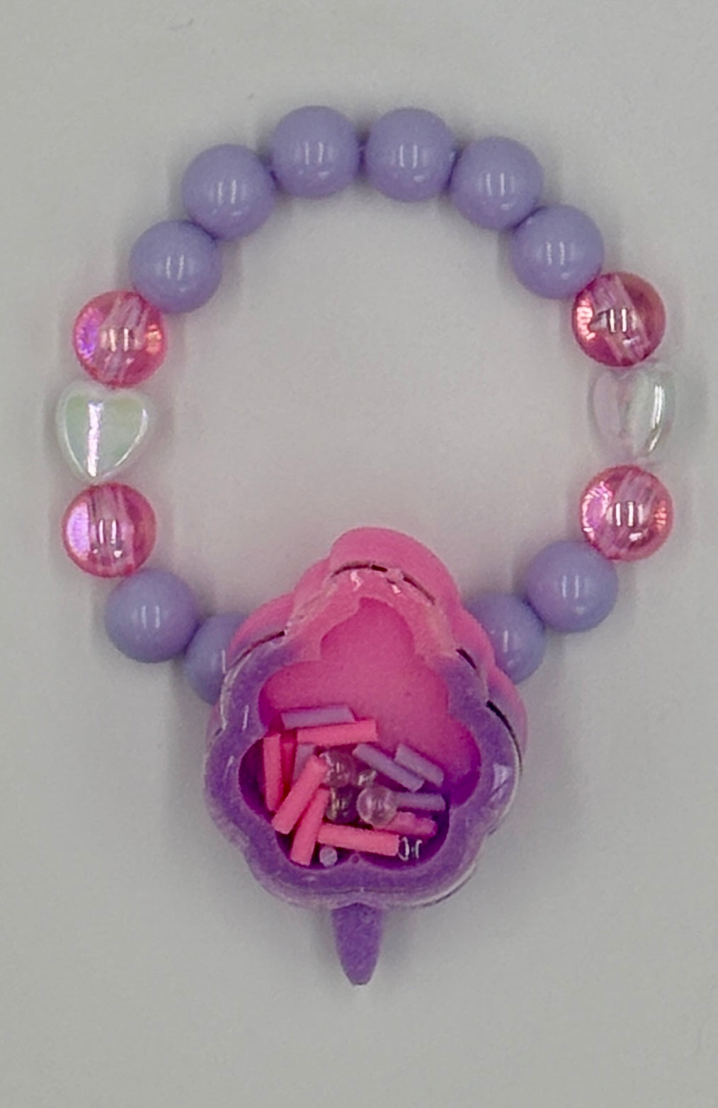Pink & Purple Cotton Candy Glow in the Dark Shaker Bracelet