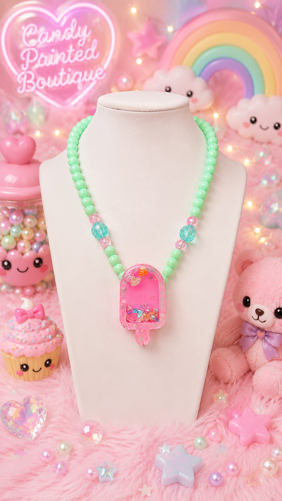 Candy Pop Popsicle Shaker Necklace 🍭✨