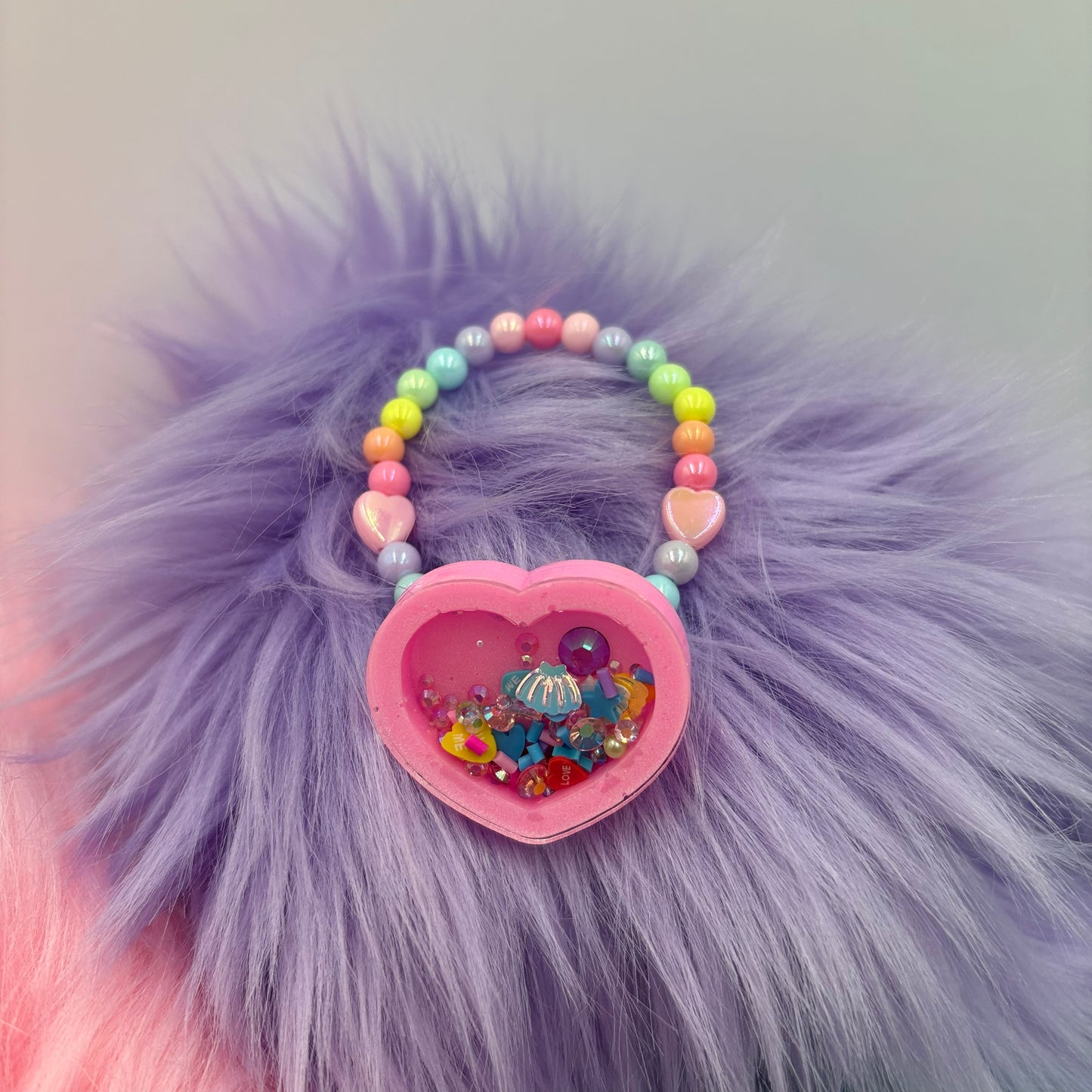 Pink Heart Shaker Bracelet
