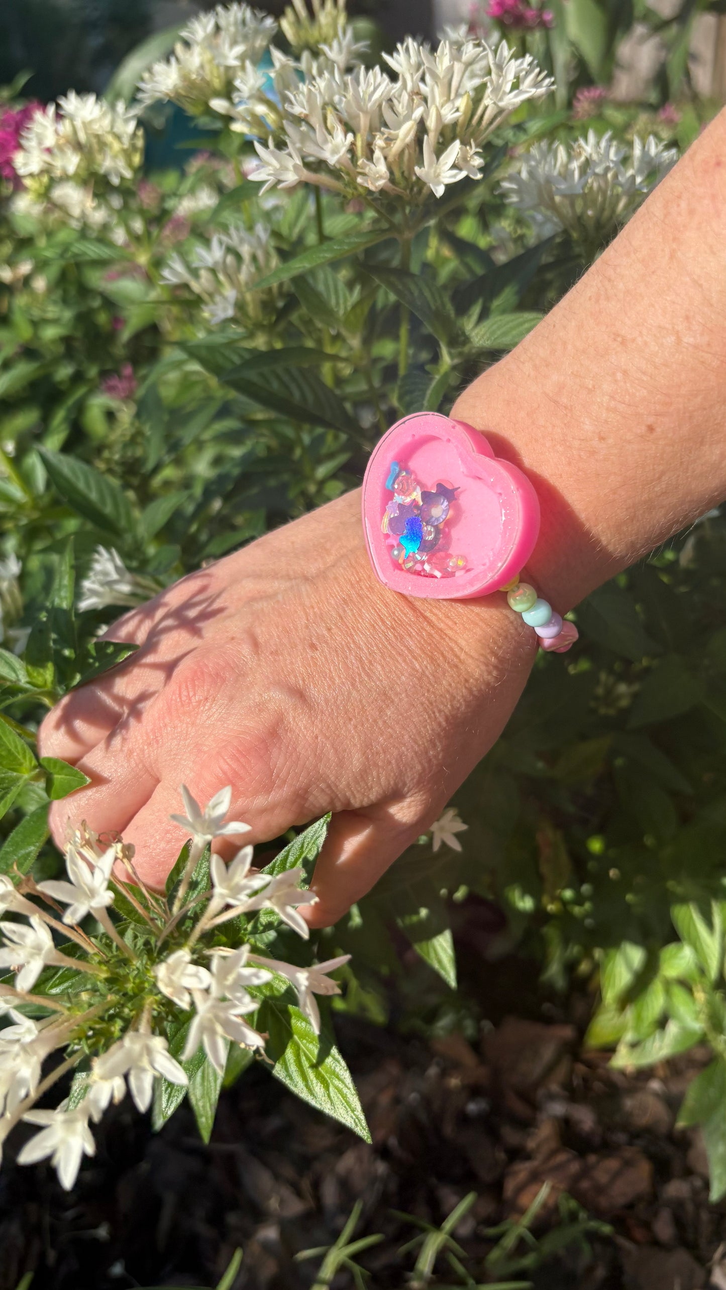 Pink Heart Shaker Bracelet