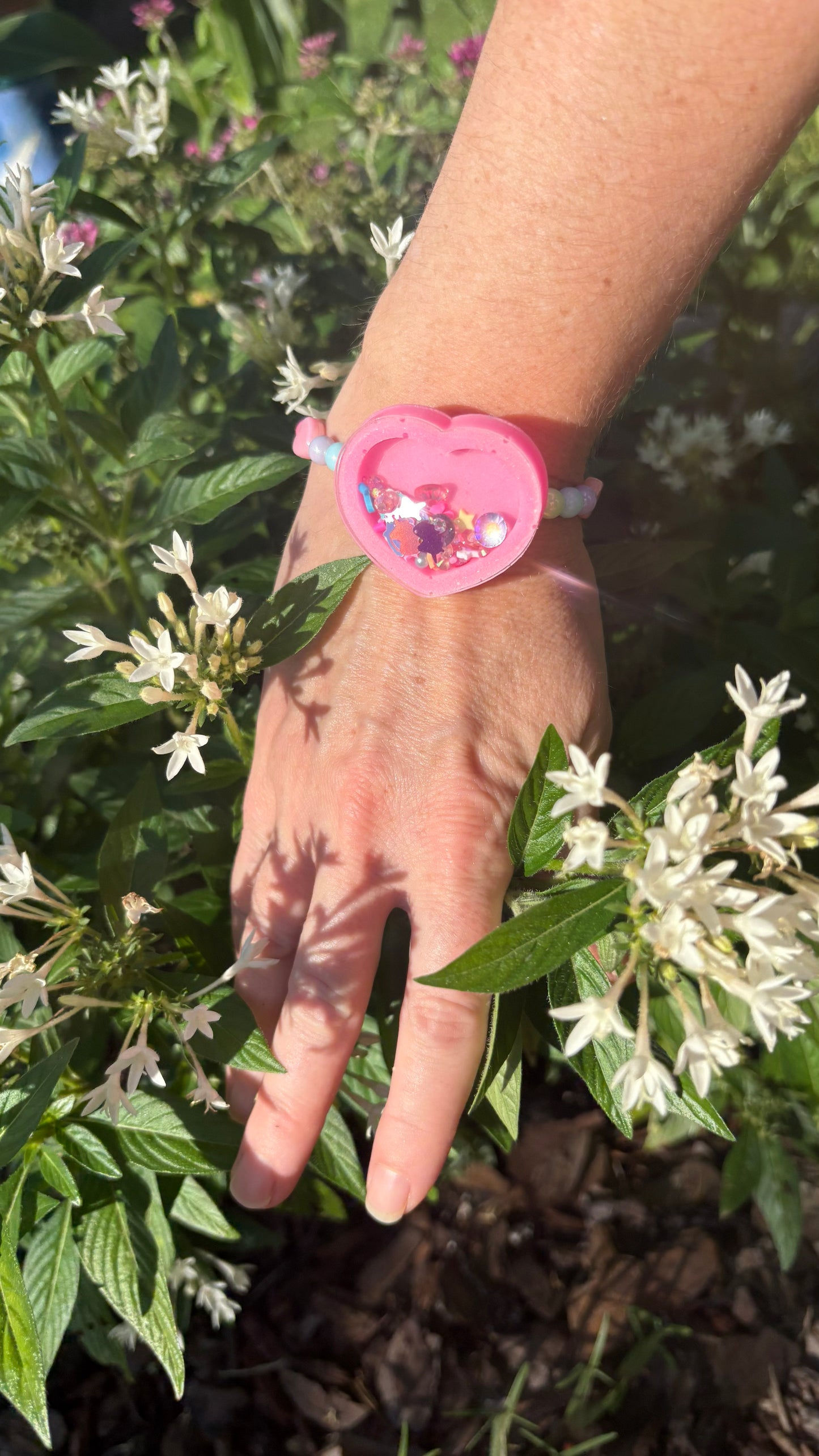 Pink Heart Shaker Bracelet